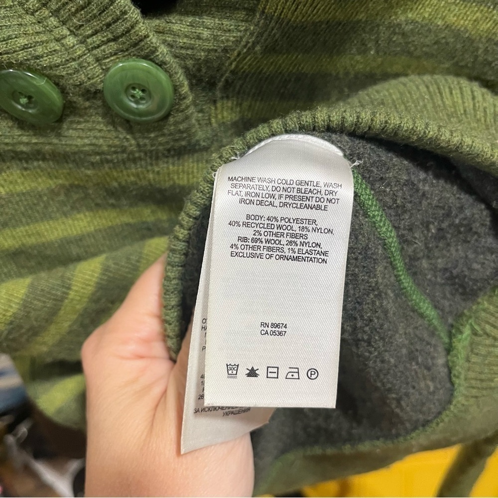 Mountain Hardwear Green Merino Wool Blend Sweater with Hoodie XS - Picture 8 of 11